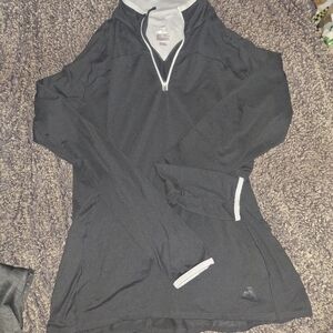 Black Quarter Zip Pullover with White Trim